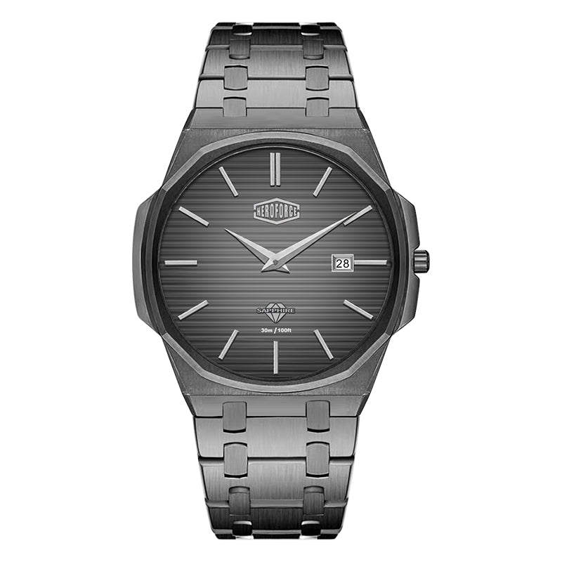 HeroForce 5040B – Men’s Octagonal Bezel Watch with Textured Dial Martino Valenti