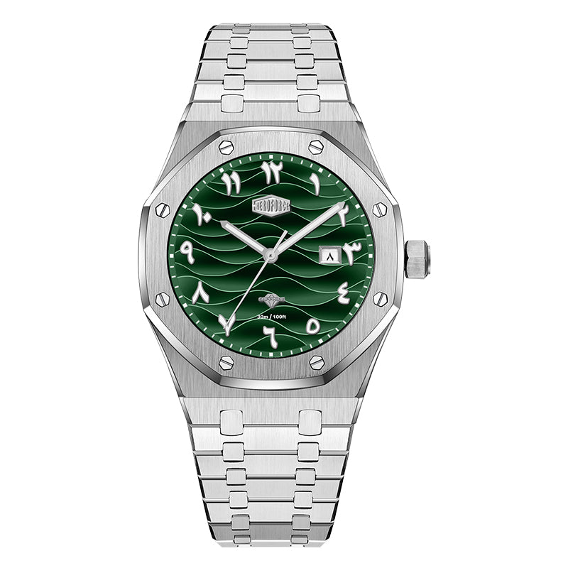 HeroForce 5070B – Octagonal Arabic Numeral Watch with Wave Textured Dial Martino Valenti