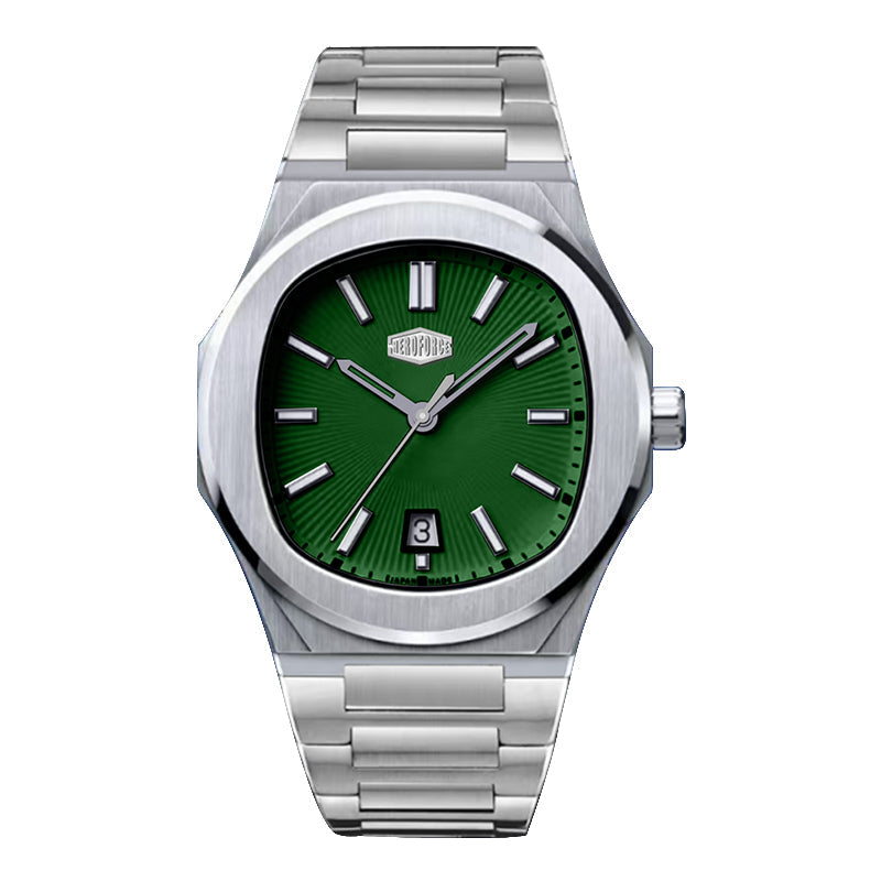 HeroForce 5046 – Luxury Analog Watch with Sunray Dial & Tapered Link Bracelet Martino Valenti