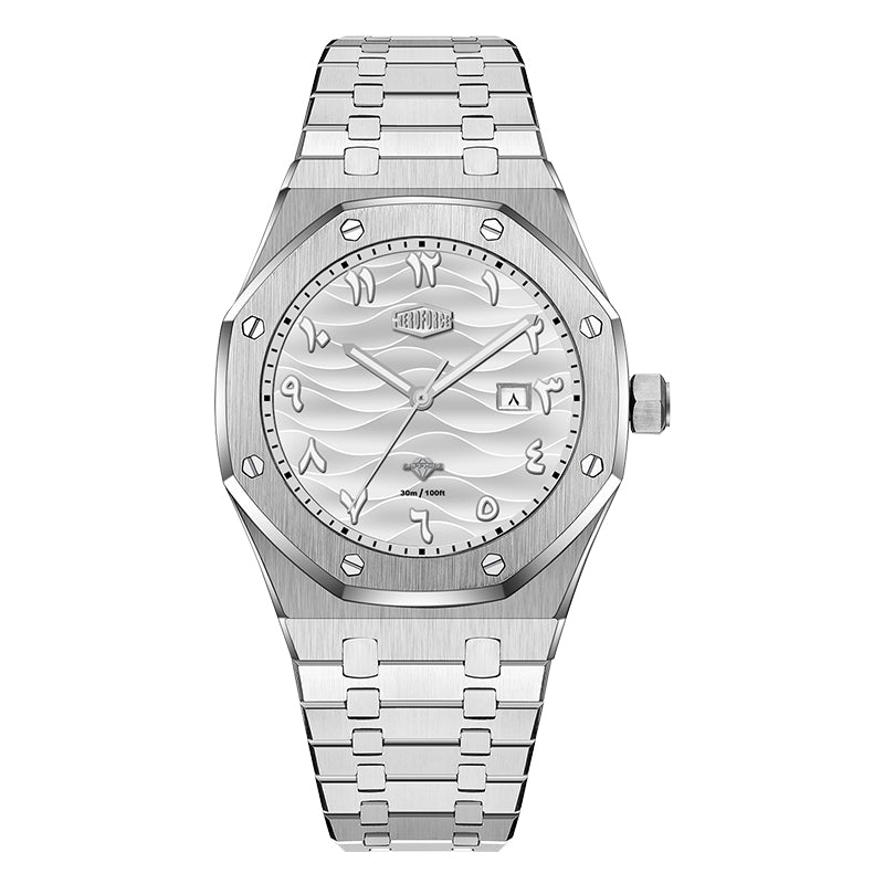 HeroForce 5070B – Octagonal Arabic Numeral Watch with Wave Textured Dial Martino Valenti