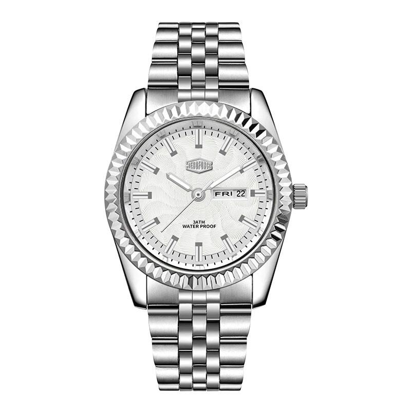 HeroForce 5083 – Luxury Analog Watch with Fluted Bezel & Sunburst Ripple Dial Martino Valenti