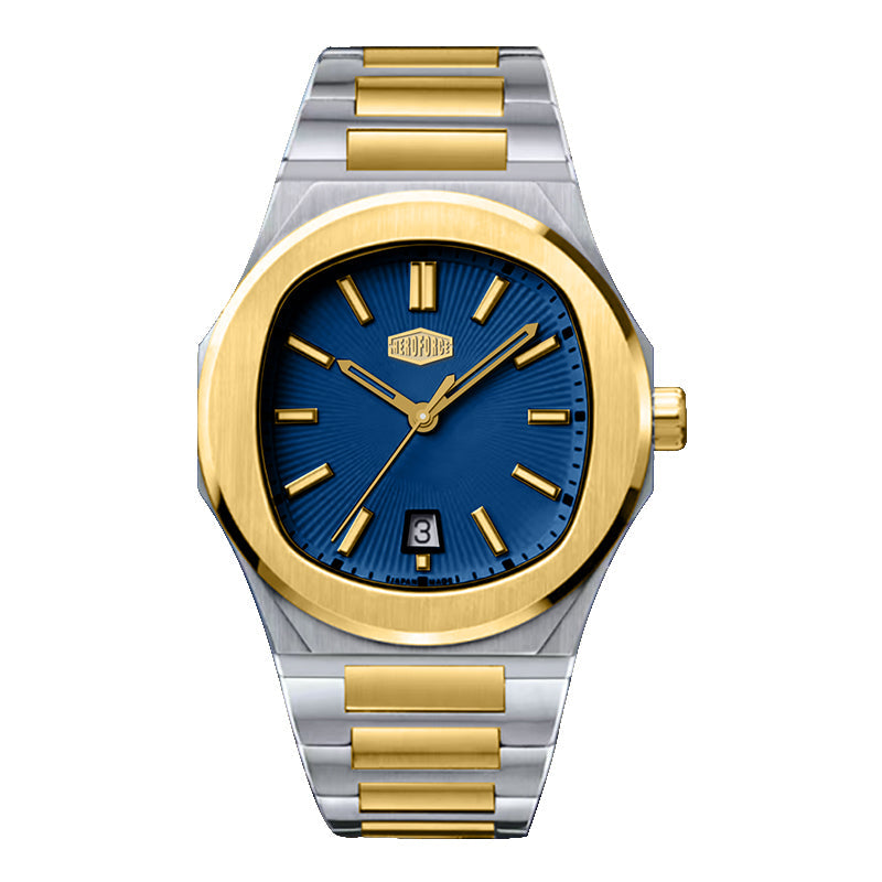 HeroForce 5046 – Luxury Analog Watch with Sunray Dial & Tapered Link Bracelet Martino Valenti