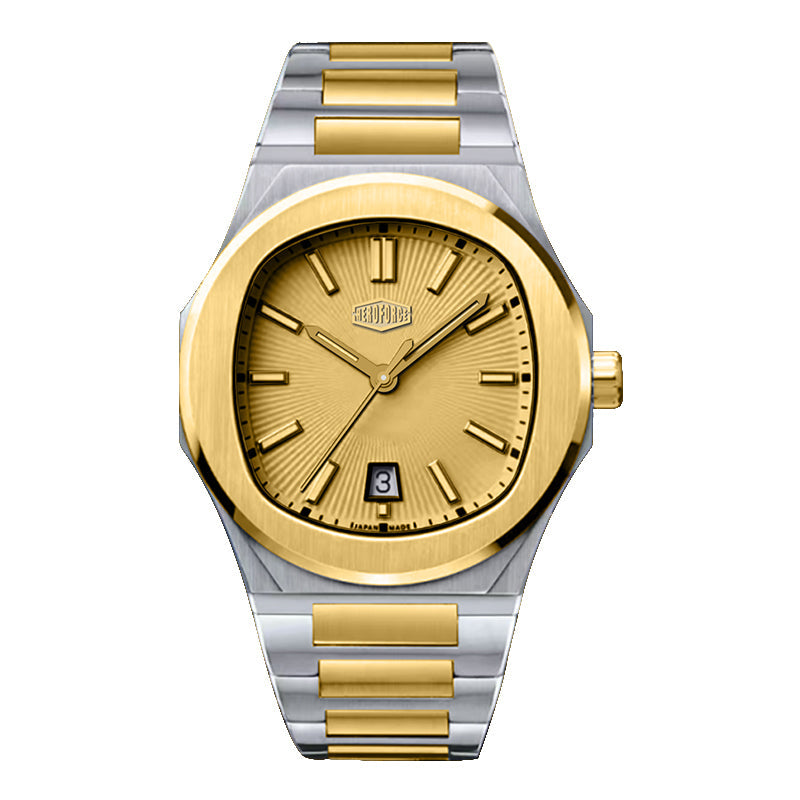 HeroForce 5046 – Luxury Analog Watch with Sunray Dial & Tapered Link Bracelet Martino Valenti