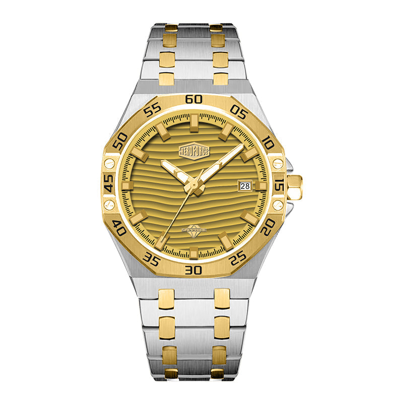 HeroForce 5043 – Men’s Octagonal Bezel Watch with Wave Textured Dial Martino Valenti