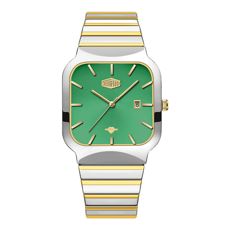HeroForce 5055GL - Luxury Square Analog Watch with Sapphire Glass & Date Display Martino Valenti