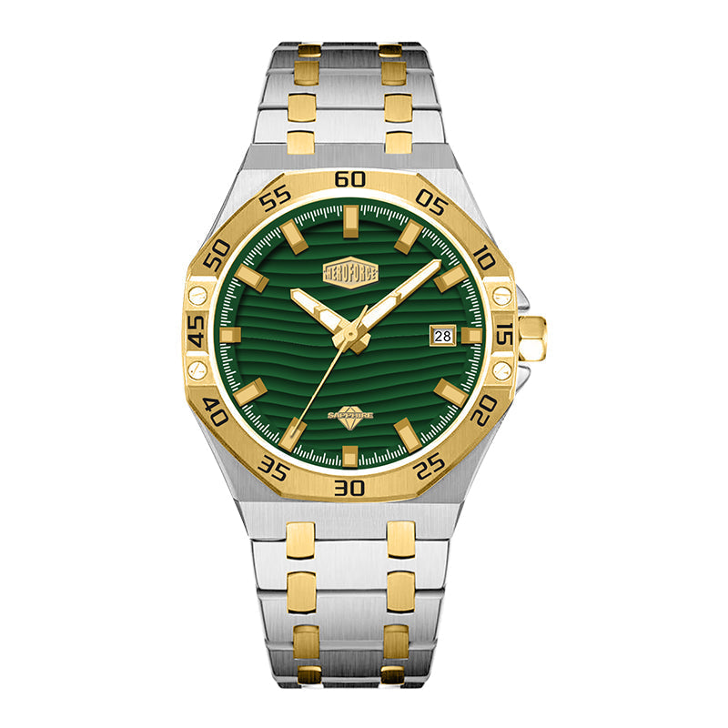 HeroForce 5043 – Men’s Octagonal Bezel Watch with Wave Textured Dial Martino Valenti