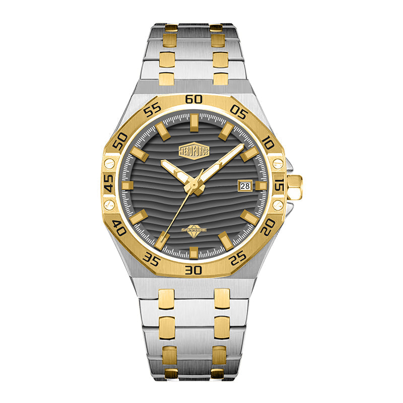 HeroForce 5043 – Men’s Octagonal Bezel Watch with Wave Textured Dial Martino Valenti