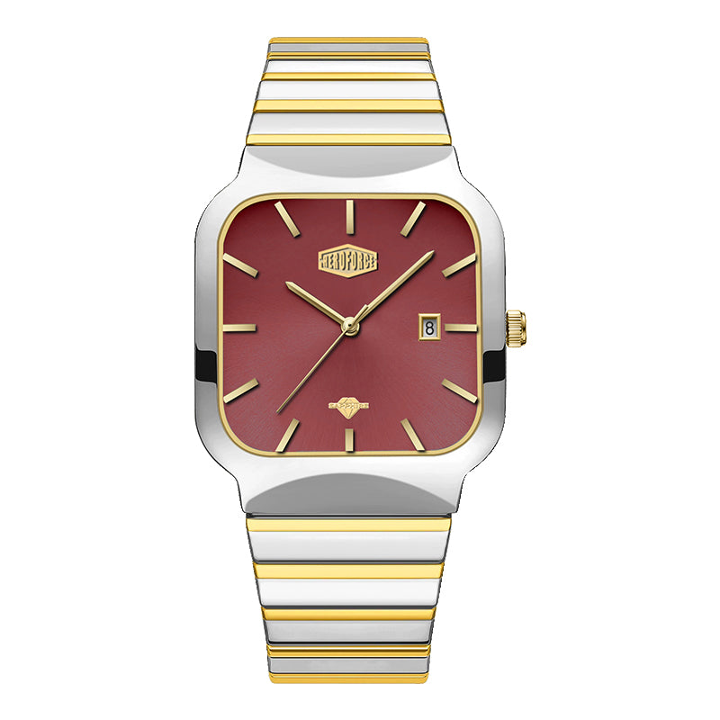 HeroForce 5055GL - Luxury Square Analog Watch with Sapphire Glass & Date Display Martino Valenti