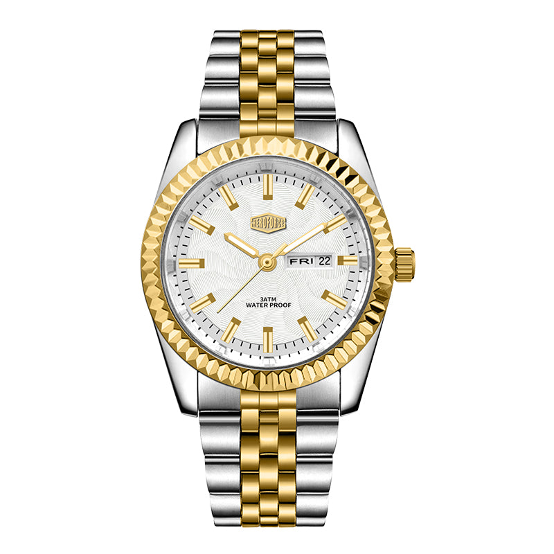HeroForce 5083 – Luxury Analog Watch with Fluted Bezel & Sunburst Ripple Dial Martino Valenti