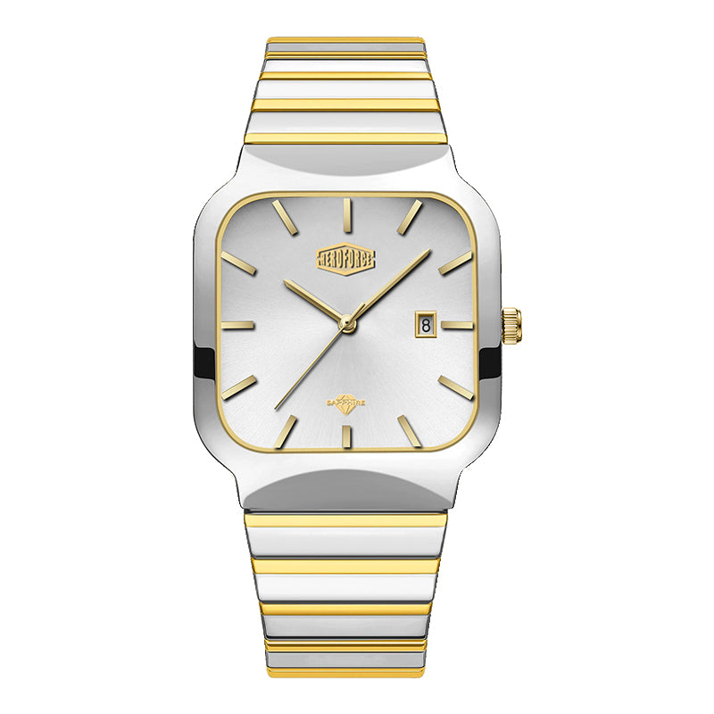 HeroForce 5055GL - Luxury Square Analog Watch with Sapphire Glass & Date Display Martino Valenti