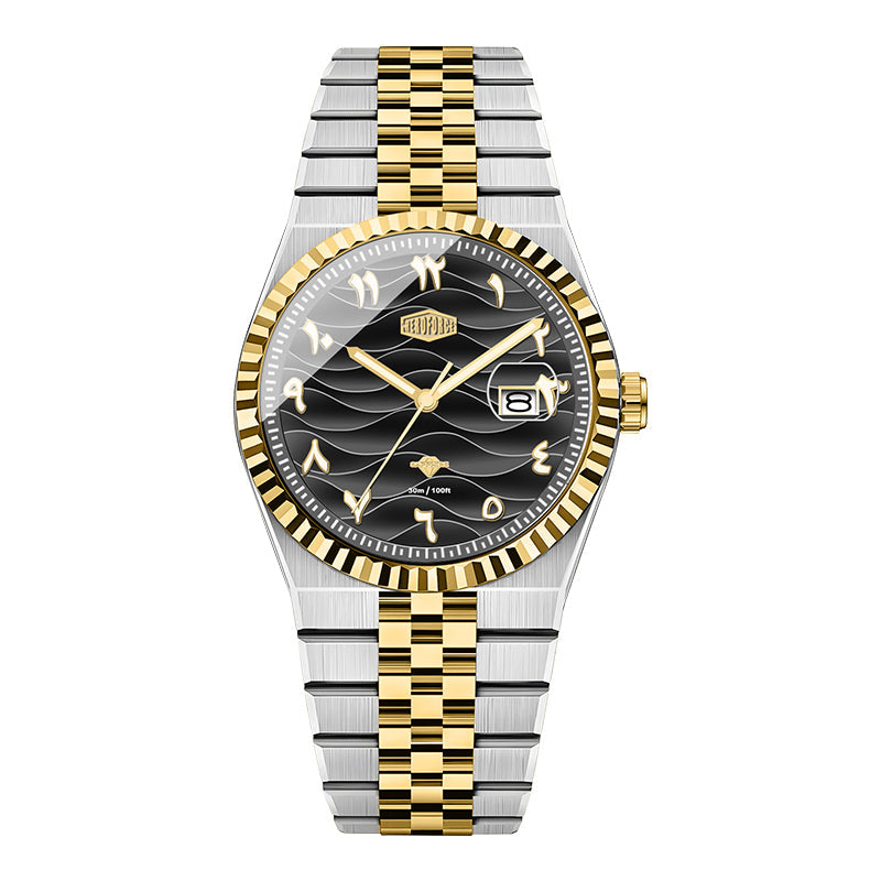 HeroForce 5036B - Ocean Wave – Arabic Dial Watch with Fluted Bezel Martino Valenti