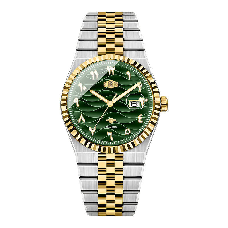 HeroForce 5036B - Ocean Wave – Arabic Dial Watch with Fluted Bezel Martino Valenti