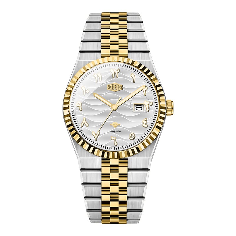 HeroForce 5036B - Ocean Wave – Arabic Dial Watch with Fluted Bezel Martino Valenti