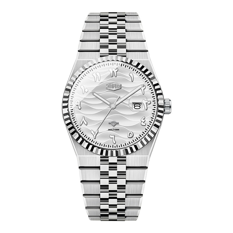 HeroForce 5036B - Ocean Wave – Arabic Dial Watch with Fluted Bezel Martino Valenti