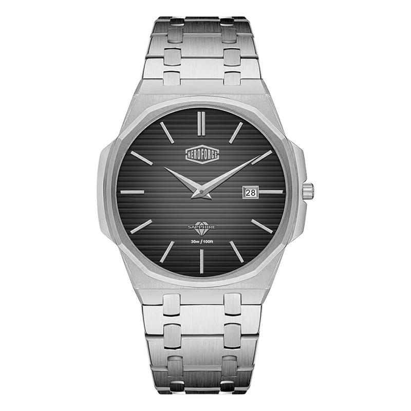 HeroForce 5040B – Men’s Octagonal Bezel Watch with Textured Dial Martino Valenti