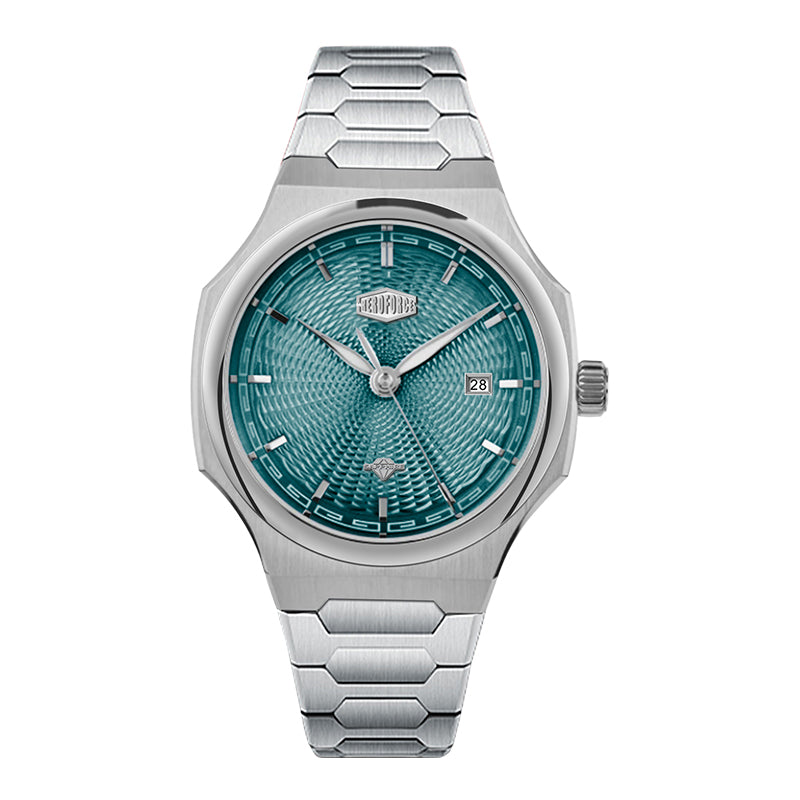 HeroForce 5006 - Sunburst Ripple – Luxury Watch with Radial Textured Dial Martino Valenti