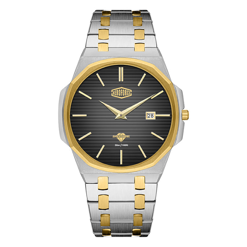 HeroForce 5040B – Men’s Octagonal Bezel Watch with Textured Dial Martino Valenti