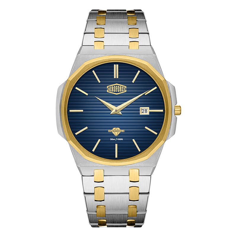 HeroForce 5040B – Men’s Octagonal Bezel Watch with Textured Dial Martino Valenti