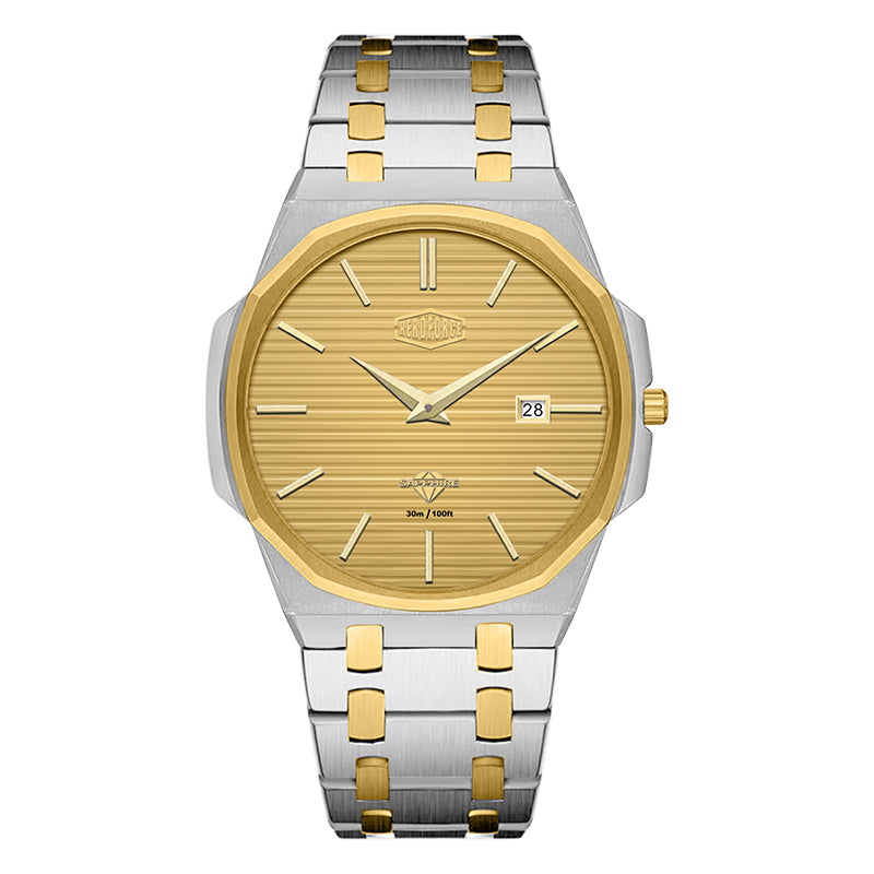 HeroForce 5040B – Men’s Octagonal Bezel Watch with Textured Dial Martino Valenti