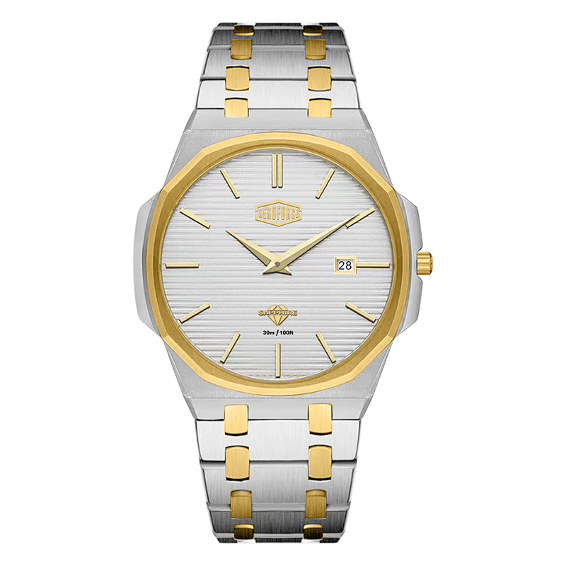 HeroForce 5040B – Men’s Octagonal Bezel Watch with Textured Dial Martino Valenti