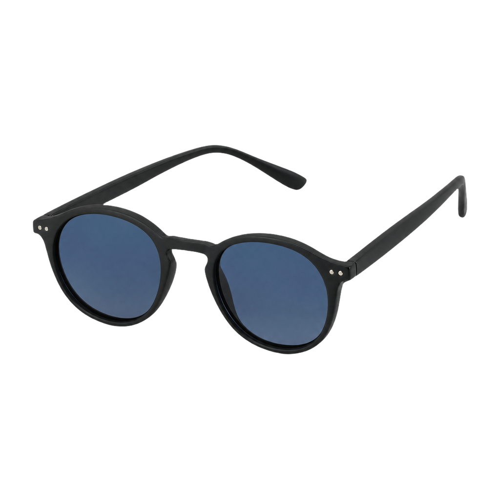 MV Weston — Round Acetate Sunglasses 13s C7 Blue Lens