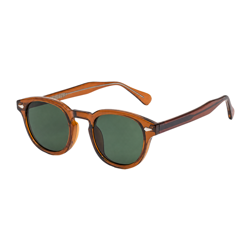 MV Ellery — Round Acetate Sunglasses Green Orange