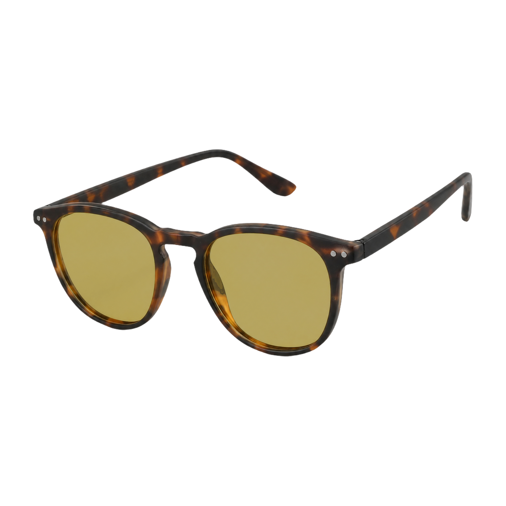 MV Weston — Round Acetate Sunglasses 13s C6 Yellow Lens