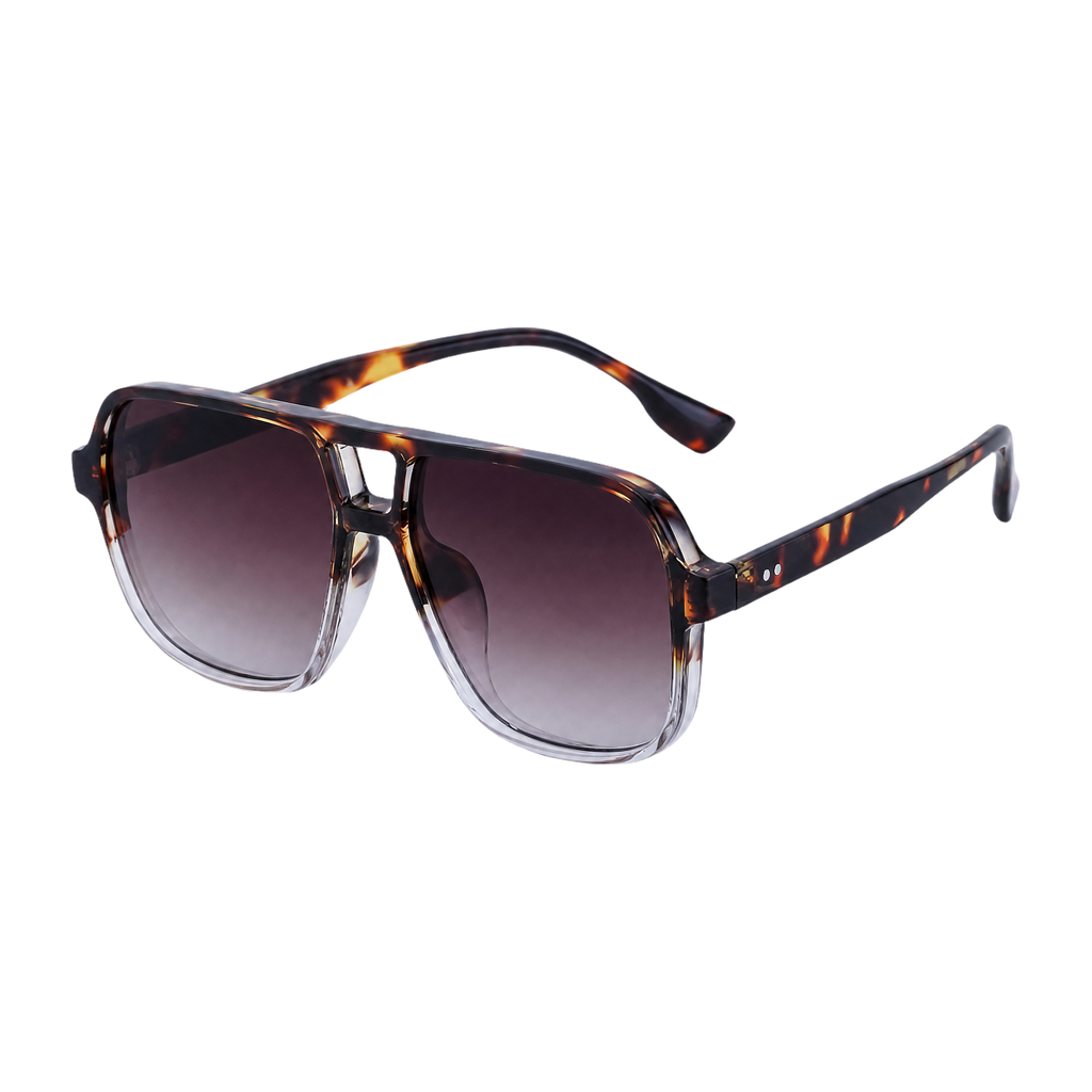 MV Retro — Oversized Square Sunglasses Leopard tea gradient