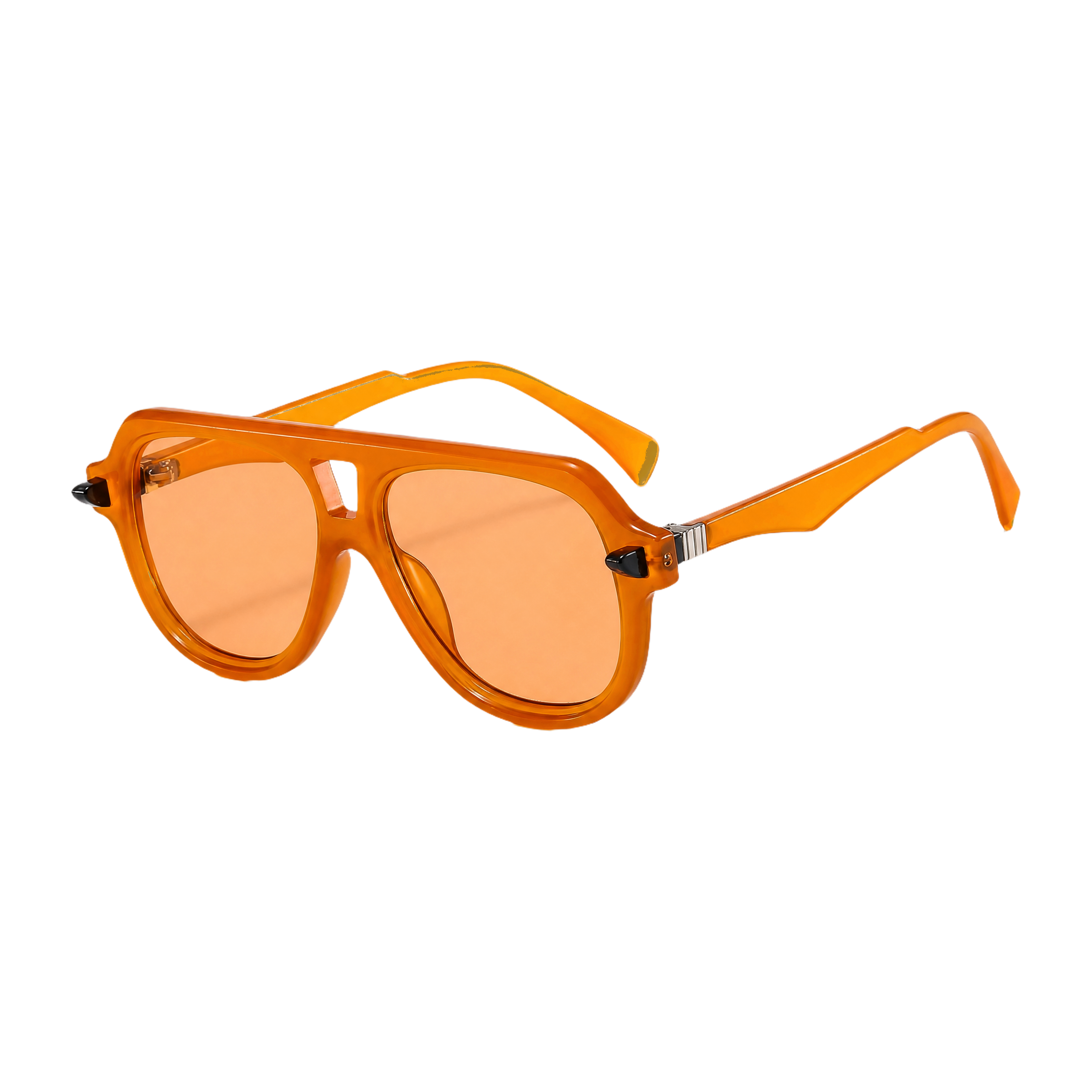 MV Grayson — Double-Bridge Pilot Sunglasses Yellow Yellow
