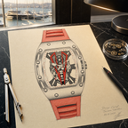 OKTARIS Skeleton Tonneau Sport Watch design concept sketch