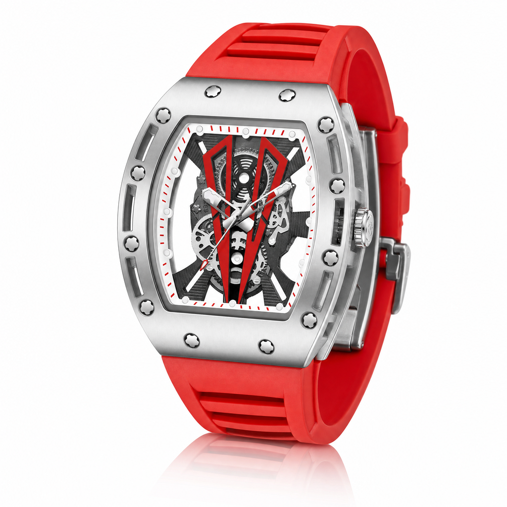 OKTARIS Skeleton Tonneau Sport Watch - three quarter hero