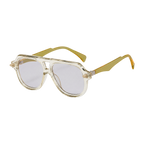 MV Grayson — Double-Bridge Pilot Sunglasses Yellow Light Grey