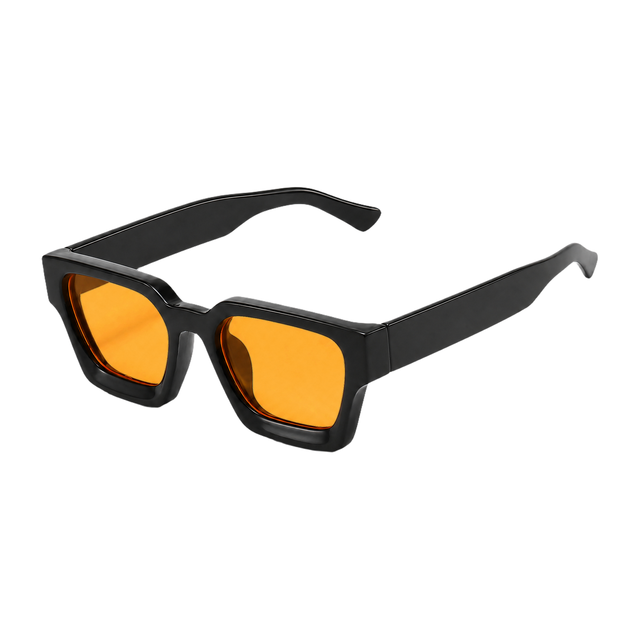 MV Kingsley — Square Acetate Sunglasses Black Orange